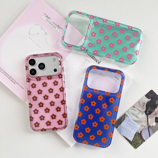 Retro Jelly Floral iPhone Case - Translucent Y2K Flower Polka Dot Cover