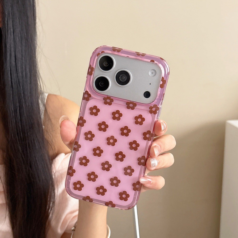 Retro Jelly Floral iPhone Case - Translucent Y2K Flower Polka Dot Cover