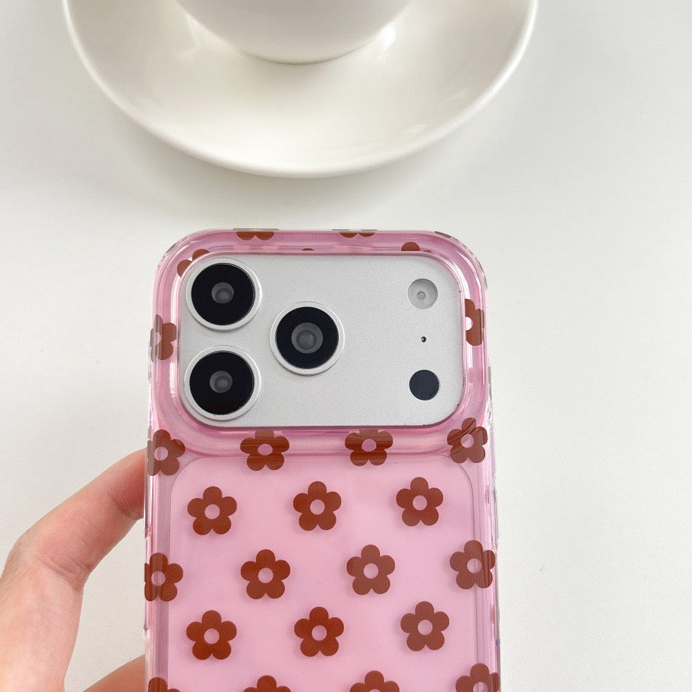 Retro Jelly Floral iPhone Case - Translucent Y2K Flower Polka Dot Cover