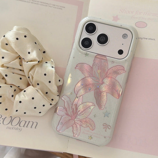 Shimmering Pink Lily Flower Coquette Case for iPhone
