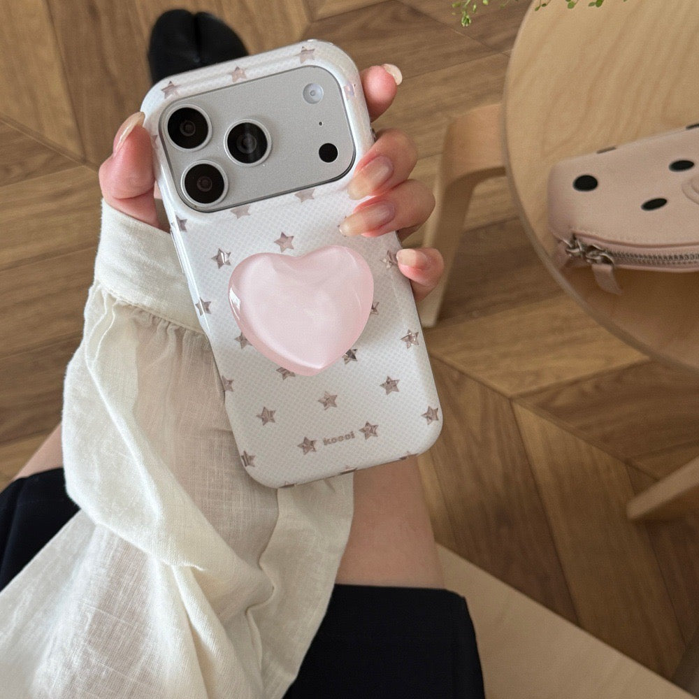 Coquette Pastel Mint Off-White Little Star Pattern IMD Phone Case for iPhone 15 16 17 Series