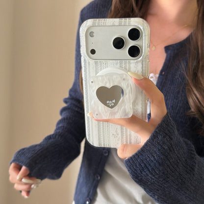 Coquette White Lace MagSafe Case for iPhone | Matching Magnetic Heart Grip Holder Available