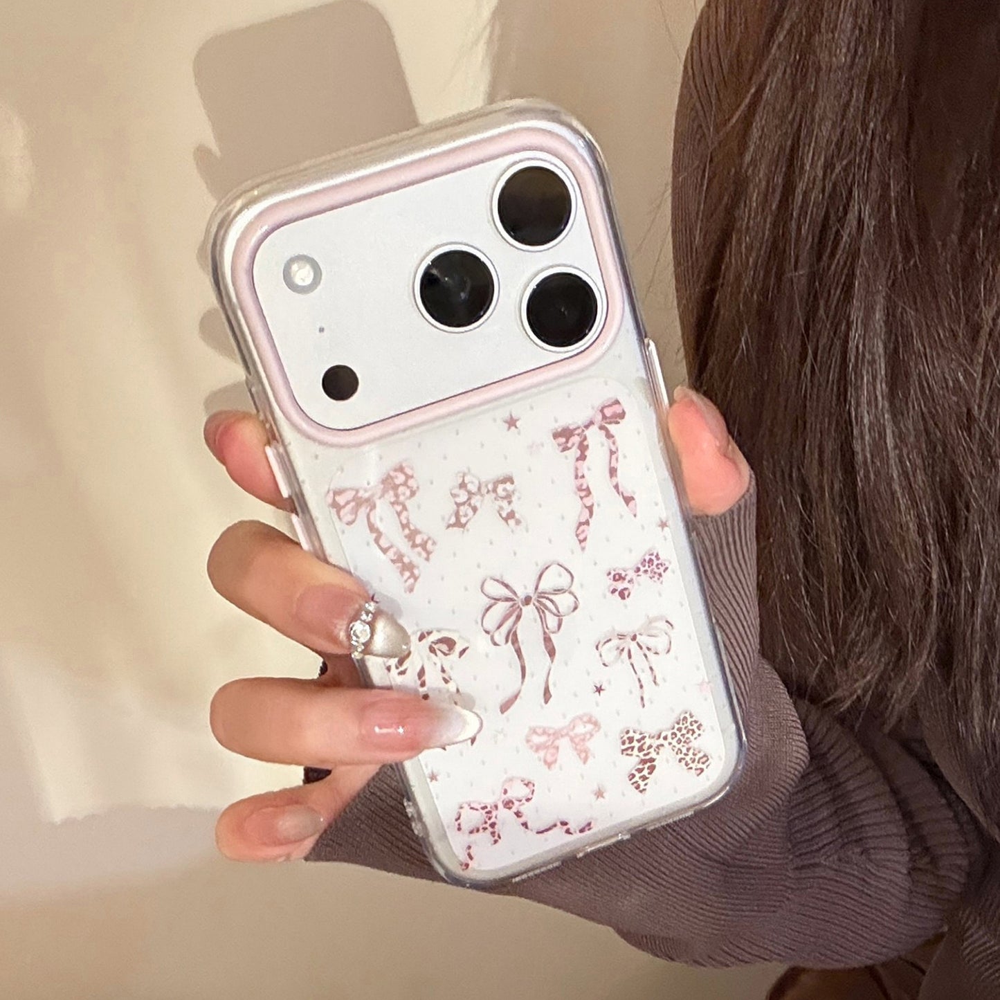 French Coquette Leopard Print Bow Case for iPhone