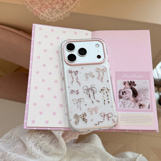 French Coquette Leopard Print Bow Case for iPhone