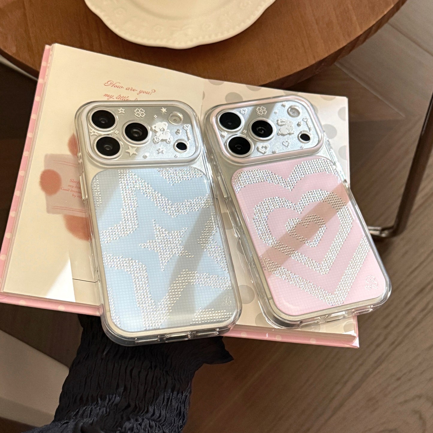 Bling Rhinestone Glitter Heart & Star Case for iPhone