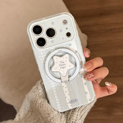 Starry Night Ribbon Case for iPhone | Magnetic Star Ring Stand Available
