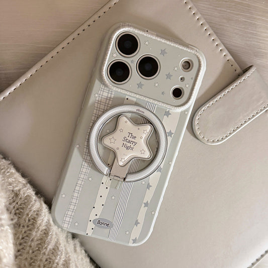 Starry Night Ribbon Case for iPhone | Magnetic Star Ring Stand Available